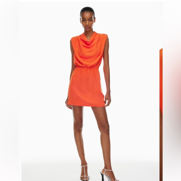 Aritzia babaton Carter sleeveless dress size small color orange - Picture 3 of 14